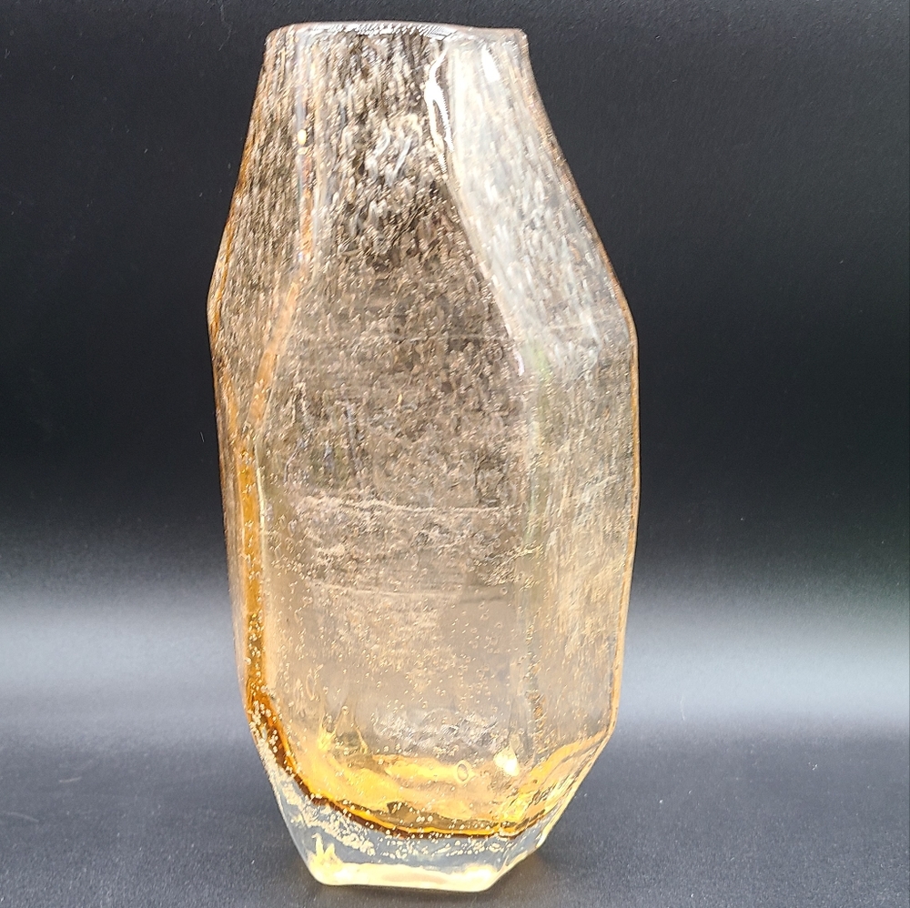 Vintage Irregular Hand Blown Bubble Glass Vase